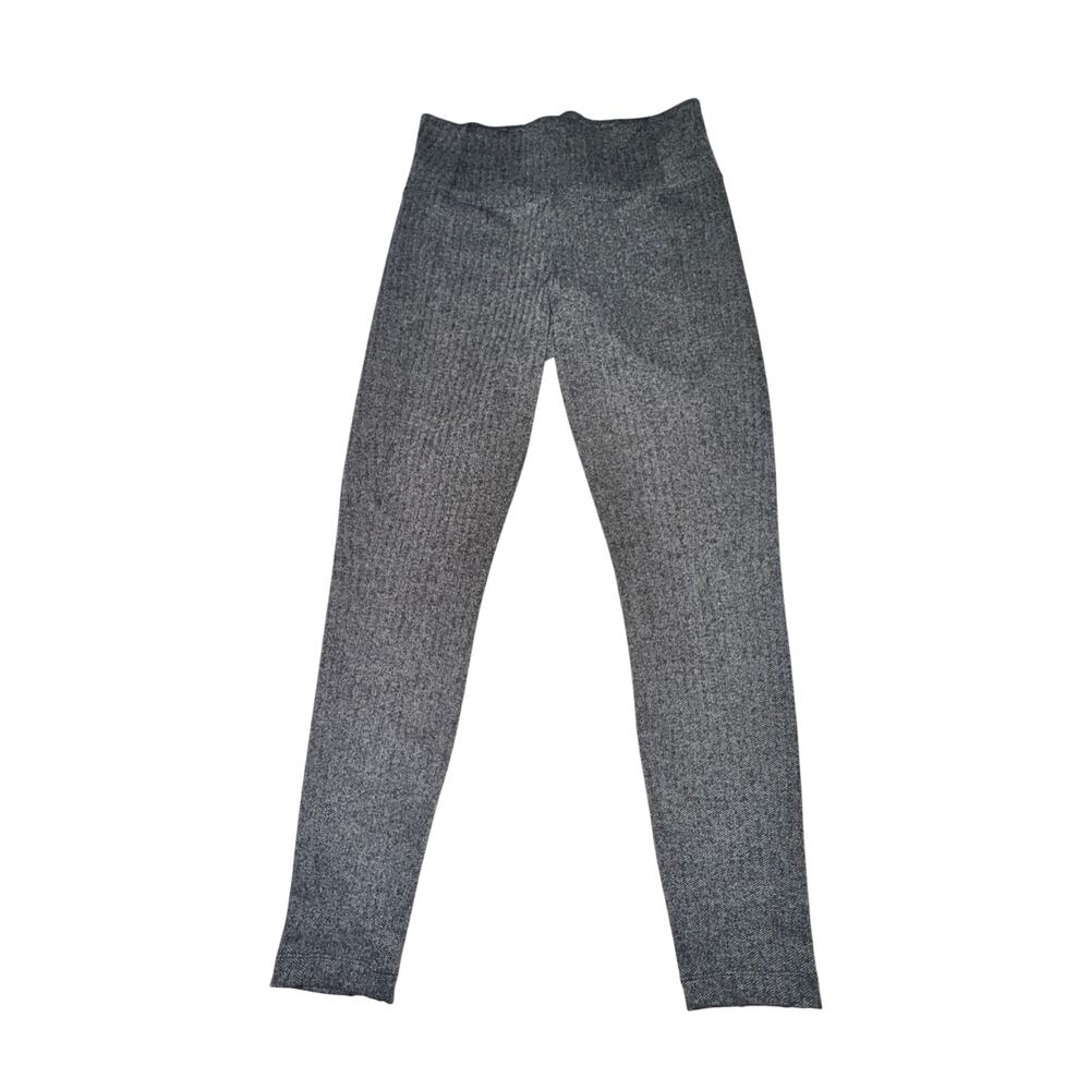 Athleta Delancy Herringbone Tight Women's Sz S Black White Mid Rise Back Pockets